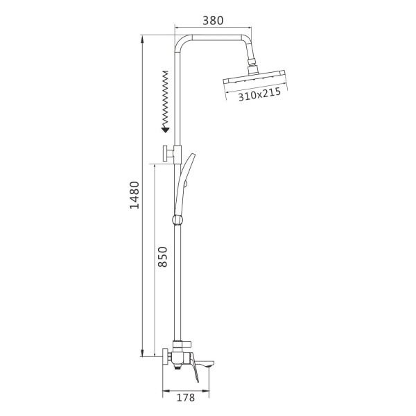 Душевая система Shevanik S9136H Душевая система Shevanik S9136H