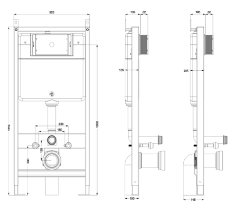 Инсталляция для подвесного унитаза Axus 011D