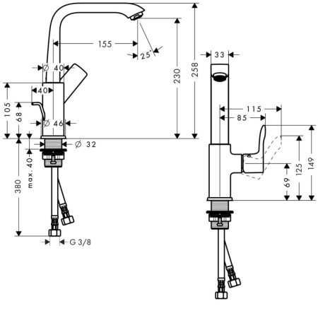 Смеситель Hansgrohe Metris 31087000