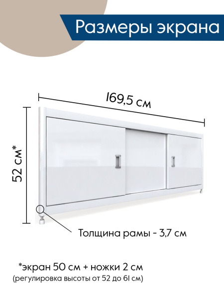 Экран под ванну Emmy Монро 170