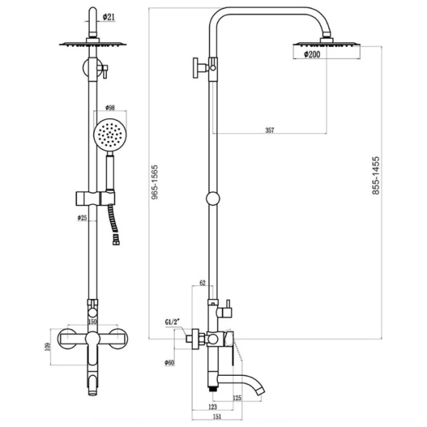 Душевая система Esko ST700B