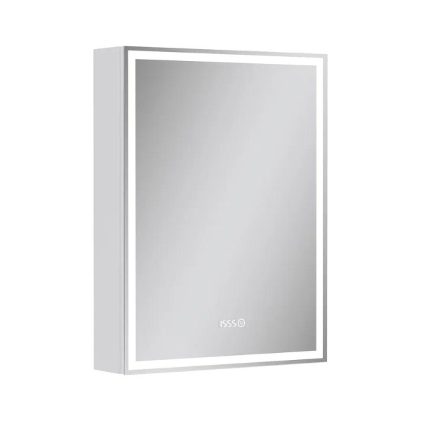 Шкаф зеркальный Equil Corner с подсветкой LED 60 с часами 60х80 правый