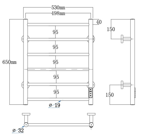 Полотенцесушитель Roxen Caspia 11070-5365C электрический
