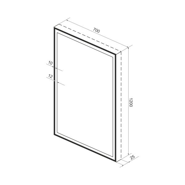 Зеркало Wellsee 7 Rays' Spectrum с LED-подсветкой 70х120