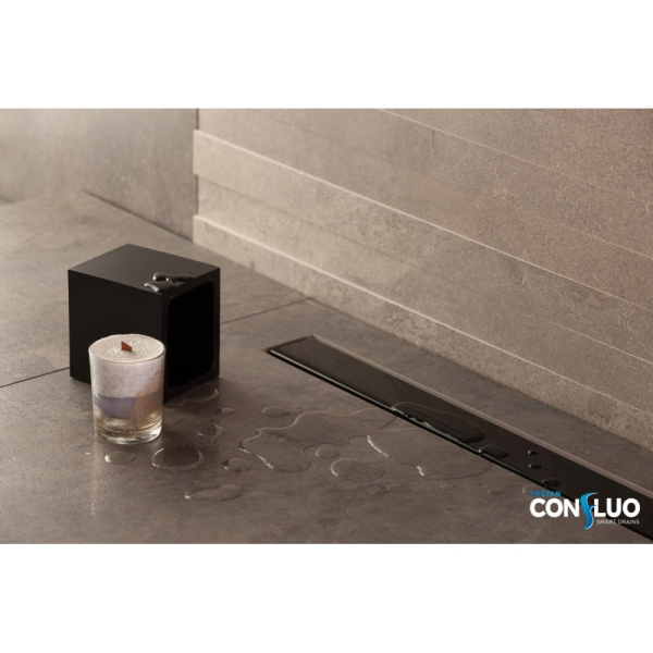 Душевой лоток Pestan Confluo Frameless Line Black Glass 30