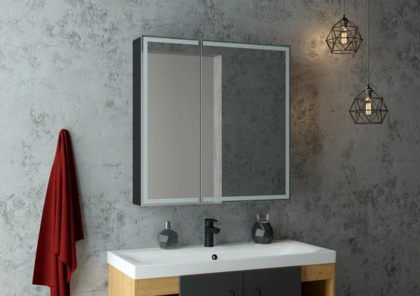 Шкаф зеркальный Continent Mirror Box 80/100 с подсветкой LED 80х80
