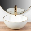 Умывальник Rea Stella white gold edge U7445