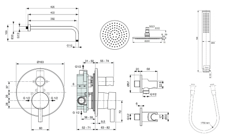 Душевая система встраиваемая Ideal Standard Ceraline SetA6939AA