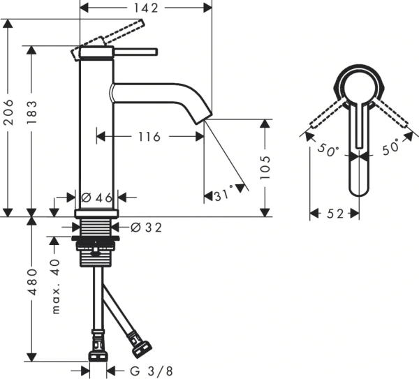 Смеситель Hansgrohe Tecturis 73311000