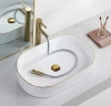 Умывальник Rea Nadia gold edge U1063
