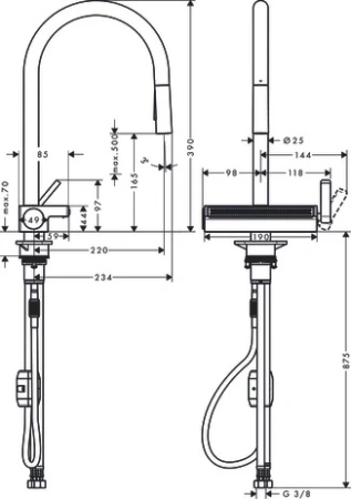 Смеситель Hansgrohe Aquno 73837670