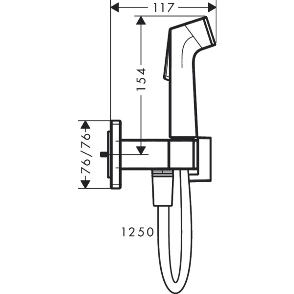 Гигиенический душ Hansgrohe Bidette 1jet E EcoSmart+ 29233000