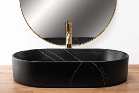 Умывальник Rea Nadia 60 black matt stone U8565