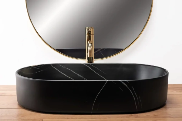 Умывальник Rea Nadia 60 black matt stone U8565