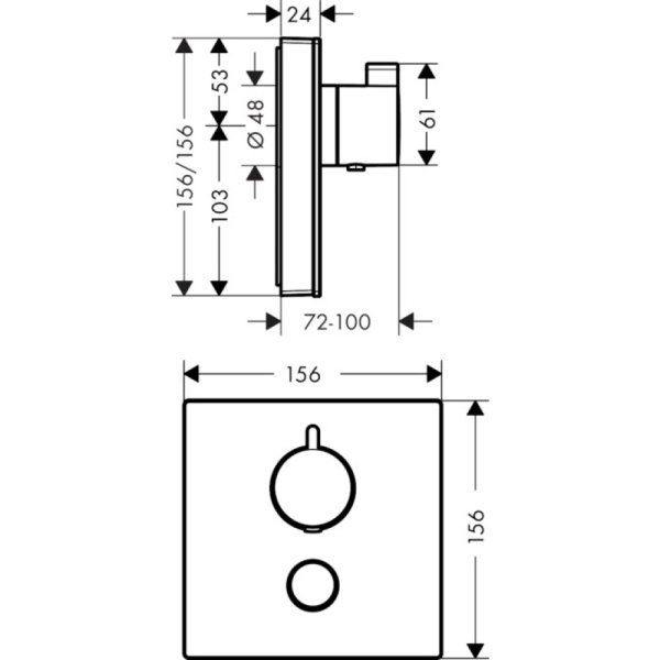 Смеситель встраиваемый термостатический Hansgrohe ShowerSelect HighFlow 15735400