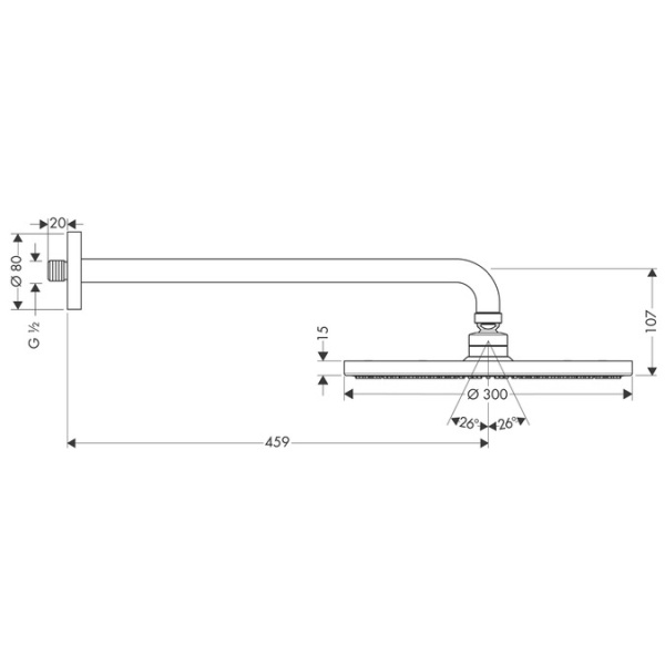 Тропический душ Hansgrohe Raindance S 1jet 27492000 с держателем