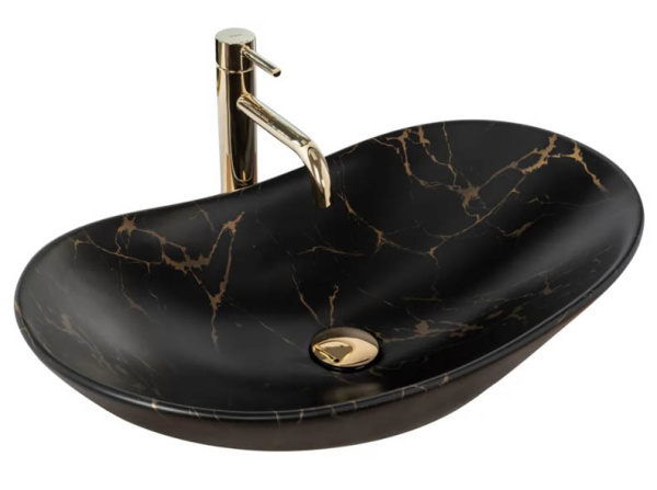 Умывальник Rea Royal 60 Black Marble matt U7478