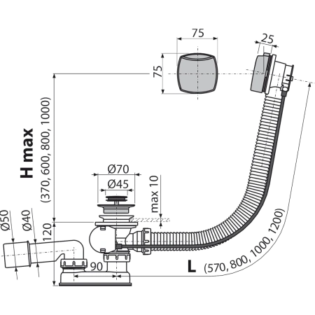 Сифон AlcaPlast A55K
