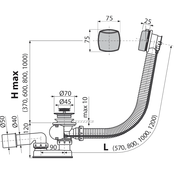 Сифон AlcaPlast A55K