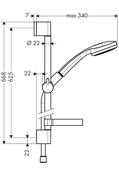 Душевой гарнитур Hansgrohe Croma Unica 1jet 27717000 с мыльнице