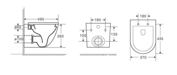 Подвесной унитаз WeltWasser Merzbach 043 GL-BL Подвесной унитаз WeltWasser Merzbach 043 GL-BL