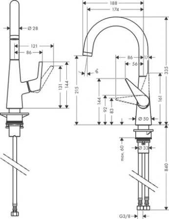 Смеситель Hansgrohe Talis 72814800