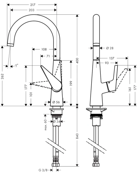 Смеситель Hansgrohe Talis 72810800