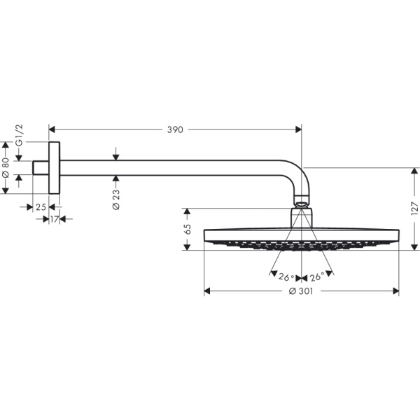 Тропический душ Hansgrohe Raindance Select S 2jet 27378400 с держателем