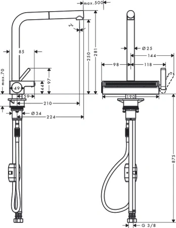 Смеситель Hansgrohe Aquno 73836000