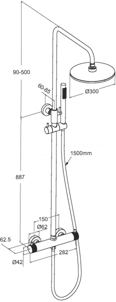 Душевая система Milleau Tissage ML5219KDM-BN Душевая система Milleau Tissage ML5219KDM-BN
