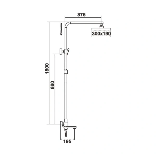 Душевая система Rose R1036H Душевая система Rose R1036H