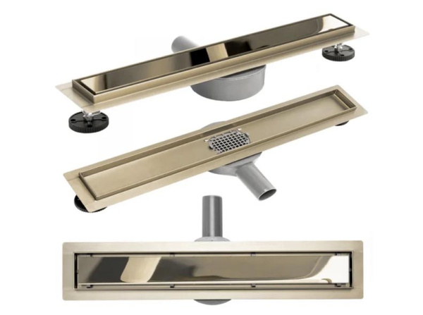 Трап для душа Rea Neo&Pure N Pro Mirror Gold двухсторонний 50