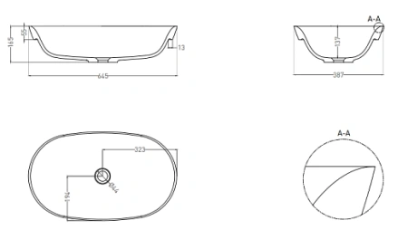 Умывальник Salini Marea 01 65x40 (S-Stone, матовый)