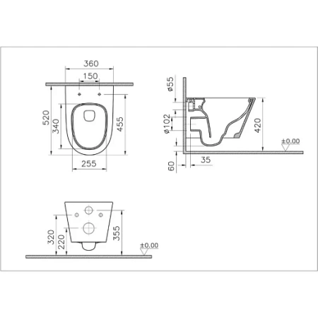 Подвесной унитаз Vitra M50 Tornado VortexFlush