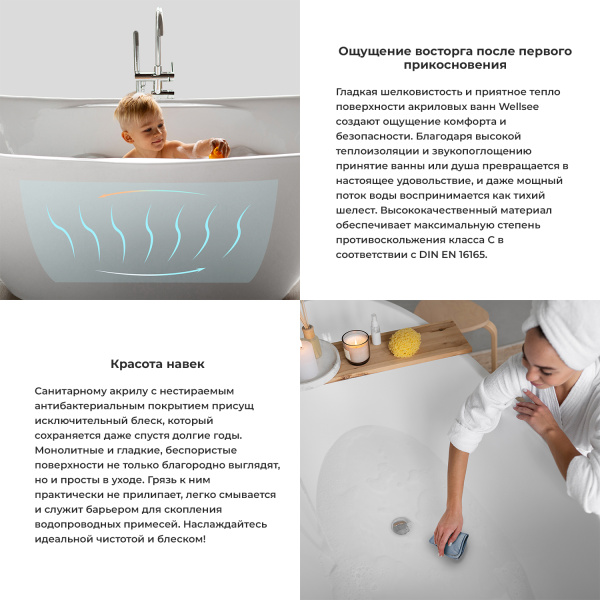 Акриловая ванна в наборе 4 в 1 Wellsee Belle Spa 2.0 235803002 правый