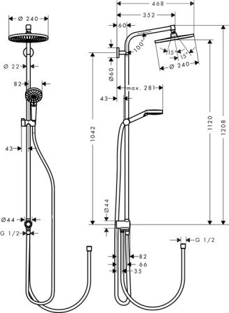 Душевая система Hansgrohe Crometta S 1jet 27270000
