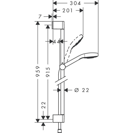 Душевой гарнитур Hansgrohe Croma Select E 1jet 26594400
