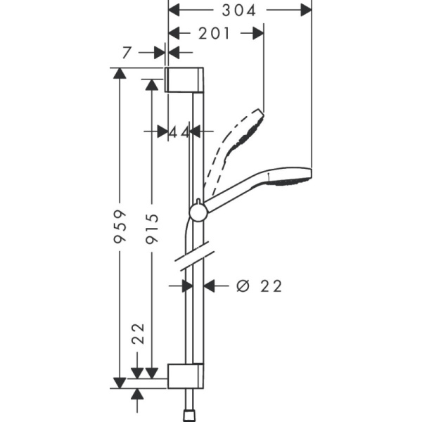 Душевой гарнитур Hansgrohe Croma Select E 1jet 26594400