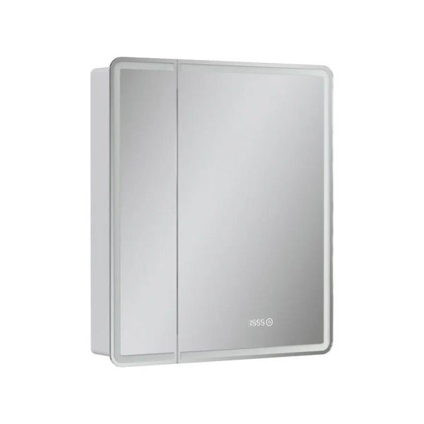 Шкаф зеркальный Equil Nice с подсветкой LED 70/80 с часами 70х80