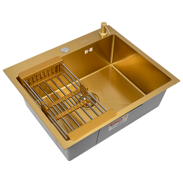 Кухонная мойка Arfeka Eco AR Gold 60х50 с коландером и дозатором
