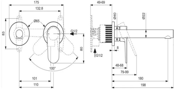 Смеситель Ideal Standard CeraLife O (отдельно докупается A1313NU)