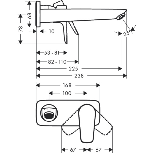 Смеситель встраиваемый Hansgrohe Talis 71734990