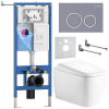 Комплект инсталляции Roxen StounFix Dual Fresh 968512 с унитазом Martin 530220-02 и кнопкой Santi 410260DG
