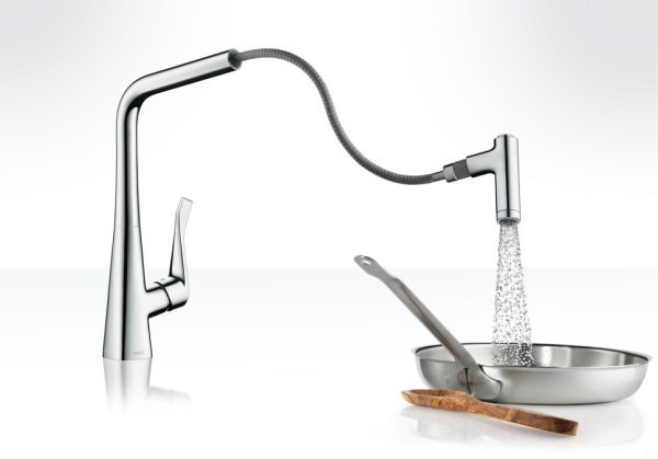 Смеситель с выдвижным изливом Hansgrohe Metris M71 2jet 14820000
