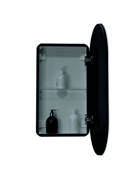 Шкаф зеркальный Continent Elmage Black с подсветкой LED 45х80