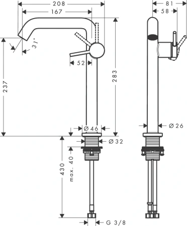 Смеситель Hansgrohe Tecturis 73370000