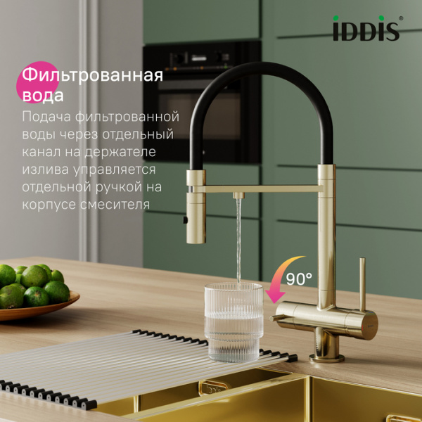 Смеситель для кухни под фильтр с гибким изливом Iddis Ace ACEMGFFi05