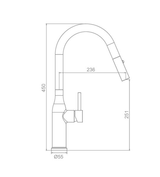 Смеситель с выдвижным изливом Gappo G4398-43