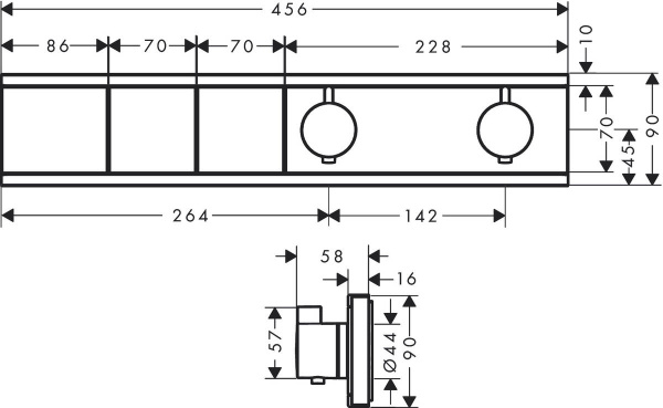 Смеситель встраиваемый термостатический Hansgrohe RainSelect 15380700