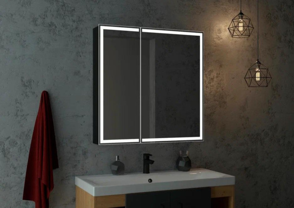 Шкаф зеркальный Continent Mirror Box 80/100 с подсветкой LED 80х80